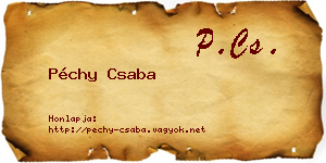 Péchy Csaba névjegykártya